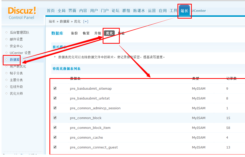 Discuz数据库相关操作技巧