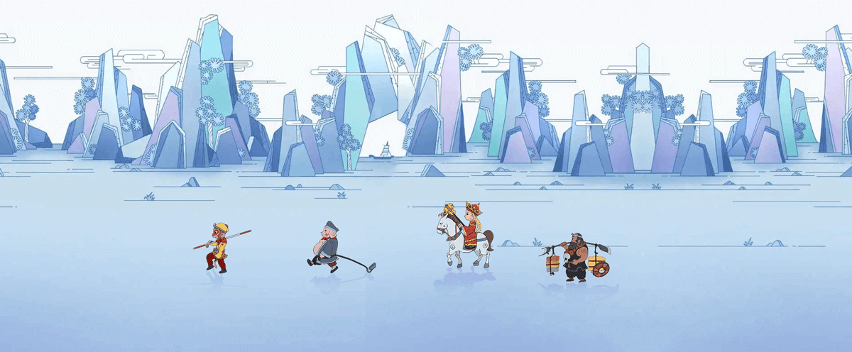 西游记西天取经场景CSS3动画-狐狸库