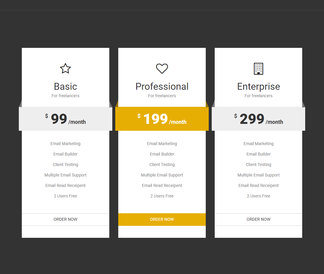 10款CSS3价格标签定价表单特效-狐狸库