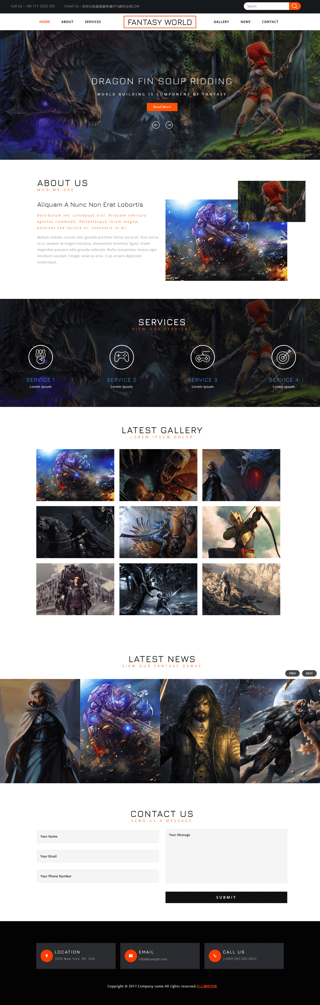 某游戏官网css+js全自适应-狐狸库